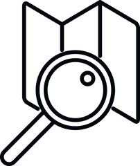 Poster - search map icon outline vector. interface web. app download