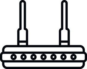 Poster - wifi router icon outline vector. interface button. email app
