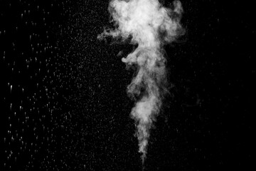 Wall Mural - movement of smoke on black background, smoke background, abstract smoke on black background. white smoke blowing isolated on dark black background