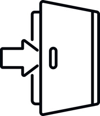 Poster - Open door icon outline vector. Computer interface. User internet
