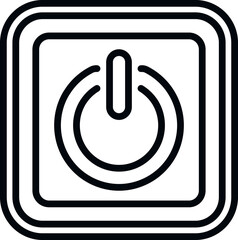 Poster - Turn off button icon outline vector. Window computer. Sticker dialog
