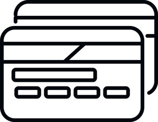 Poster - Credit card icon outline vector. Interface ui. Game system