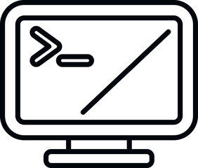 Poster - System monitor icon outline vector. Computer interface. Old button