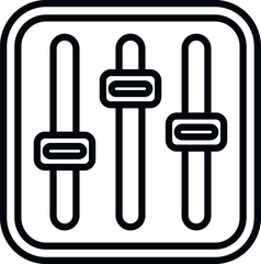 Poster - Equalizer icon outline vector. Web interface. Email phone