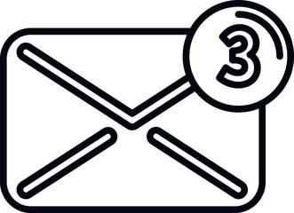 Poster - Mail inbox icon outline vector. Button interface. Contact movie