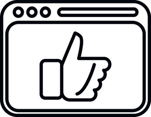 Poster - Web like icon outline vector. Interface internet. Button design