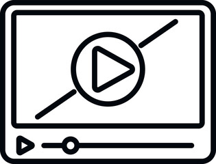 Poster - Video player icon outline vector. Web interface. Time address