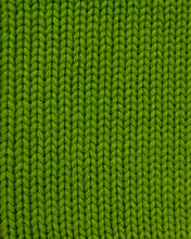 Woolen Green Knitted Warm Texture Fabric Background