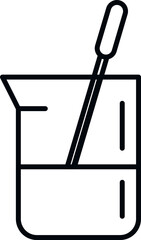 Poster - research beaker icon outline vector. medical lab. genetic dna