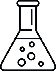 Sticker - Chemical pot icon outline vector. Lab research. Genetic health