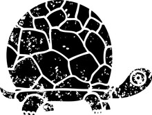 Black And White Cartoon Tortoise