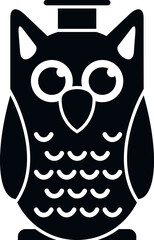 Poster - Owl knowledge icon simple vector. University college. School building