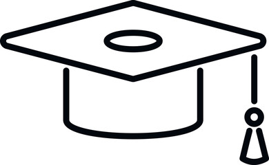 Poster - graduation hat icon outline vector. student life. college campus