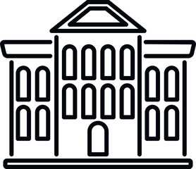 Poster - campus icon outline vector. college education. life academy
