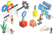 3D Isometric Flat  Conceptual Illustration Of Requirements Analysis
