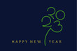 Creative 2023 Happy New Year logo shaped to Four leaf clover design. Wish of good Luck.