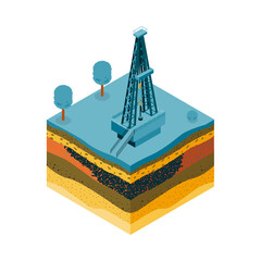 Poster - Oil Well Layers Composition