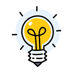 Wall Mural - hand drawn stylish idea illustration with light bulb and light