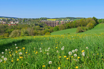 Canvas Print - Göltzschtalbrücke im Vogtland in Deutschland - Goeltzsch Viaduct railway bridge in Germany - Worlds largest brick bridge