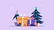 © Niaz - Merry Christmas and Happy New Year Christmas Celebration Postcard Website illustrations 2023