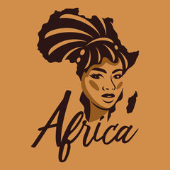 Poster - Beautiful african woman and beauty logo