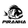 Modern fish predator piranha logo