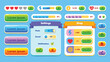 © Inna - GUI Kit casual Assets for a game mobile phone, a set of elements for the game interface - vector UI objects. Set of user interface elements and pop-ups. Vector.
