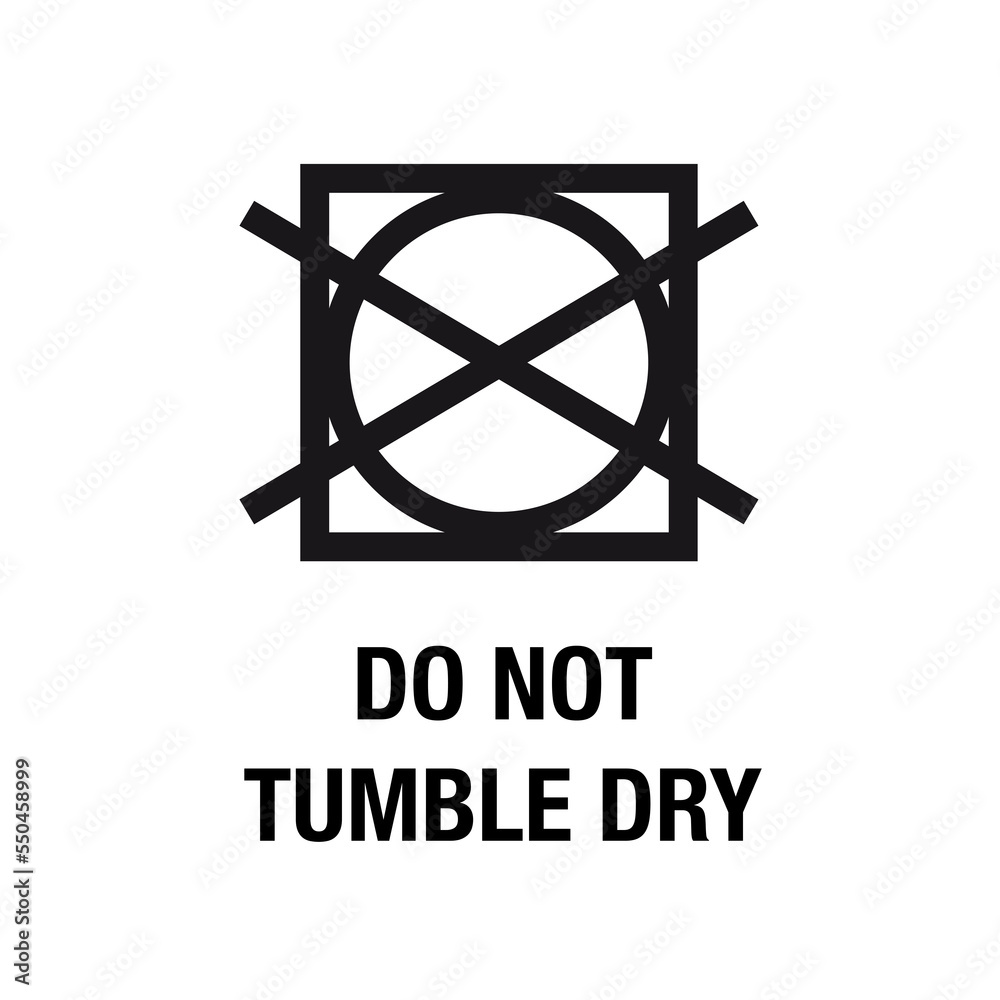 do not tumble dry, washing care sign, laundry icon, textile symbol ...