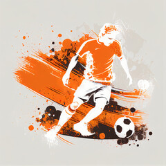 Wall Mural - Dutch national football player. Netherlands soccer team. Dutch soccer poster. Abstract Netherlands football background