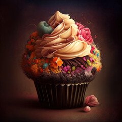 Wall Mural - cupcake with frosting