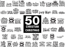 Christian Christmas Decoration Vector, SVG Bundle, Jesus Is King, Nativity Scene, Angels, Mary And Joseph