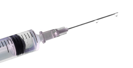 Canvas Print - Close-up of Medical syringe isolated on white