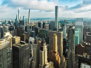 Poster - New York City Manhattan Skyscrapers and tall thin buildings next to Central Park