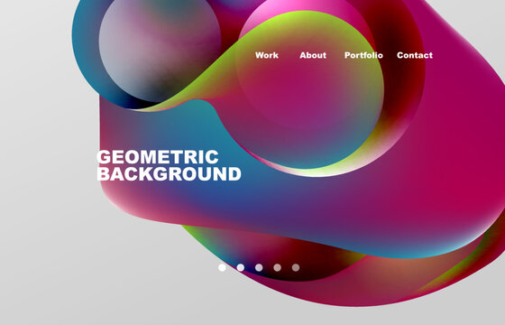 Abstract liquid background for your landing page design. Web page for website or mobile app wallpaper