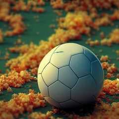 seamless white soccer ball in the field