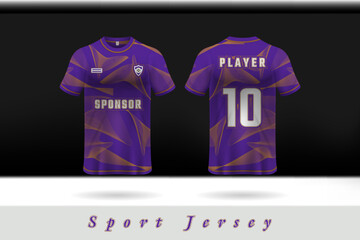 Wall Mural - Jersey template design for sports uniforms with a purple-brown color combination