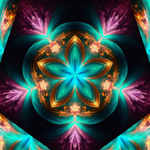 Kaleidoscopic Image In Various Shapes And Colors, Mandala, Floral, Abstract 

