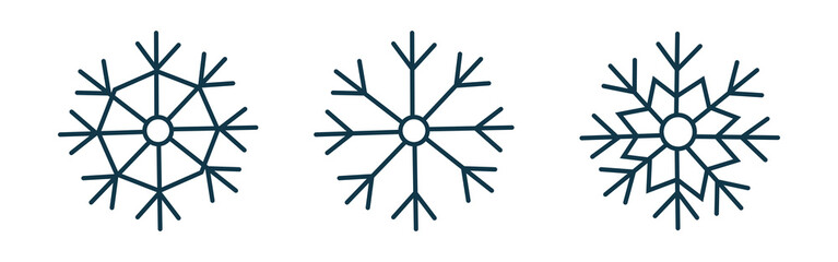 Wall Mural - set of detail snowflake illustration for christmas design element