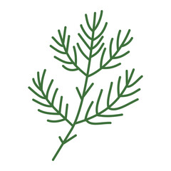 Wall Mural - Pine leaf illustration for Christmas ornament