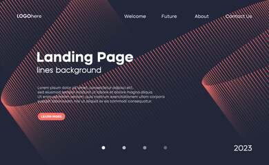 Poster - Abstract technology background with glowing lines. The minimal layout design template for the webpage and business presentation. Vector, 2023