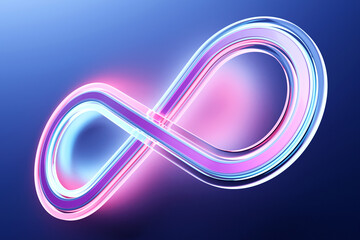 Poster - pink infinity symbol template. 3d illustration of a realistic sign of eternity with colored stripes.