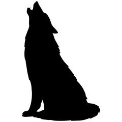 Sticker - black silhouette of a wolf