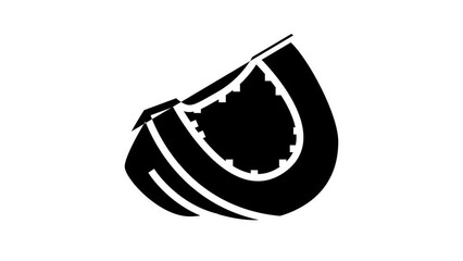 Poster - piece pumpkin seeds line icon animation