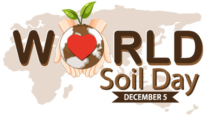Wall Mural - world soil day text for banner or poster design