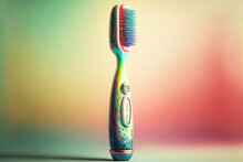 Fun, Abstract Toothbrush In Bright Mix Of Colors