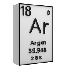Argon,Phosphorus on the periodic table of the elements on white blackground,history of chemical elements, represents the atomic number and symbol.,3d rendering