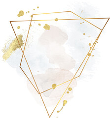 Wall Mural - Gold frame watercolor background