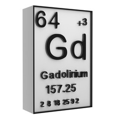 Wall Mural - Gadolinium,Phosphorus on the periodic table of the elements on white blackground,history of chemical elements, represents the atomic number and symbol.,3d rendering