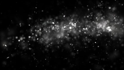 Wall Mural - White Snowflakes and Frost Particles Loop Background