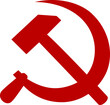 Hammer and sickle communism symbol isolated